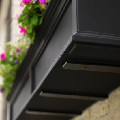 Mayne Fairview 48in Self-Watering Rectangular Window Box Planter, Black - color: Black, size: 48in