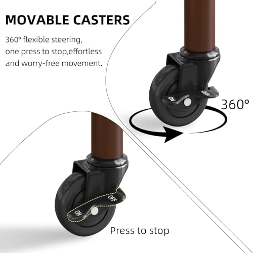 2 Tier Heavy Duty Rolling Plant Stand, 2 Pack Coffee - color: 2 pack coffee