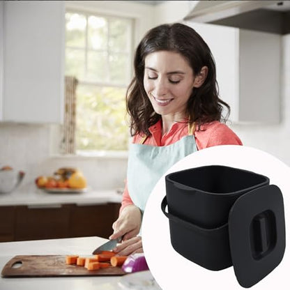 4L Kitchen Compost Bin, Black - color: Black