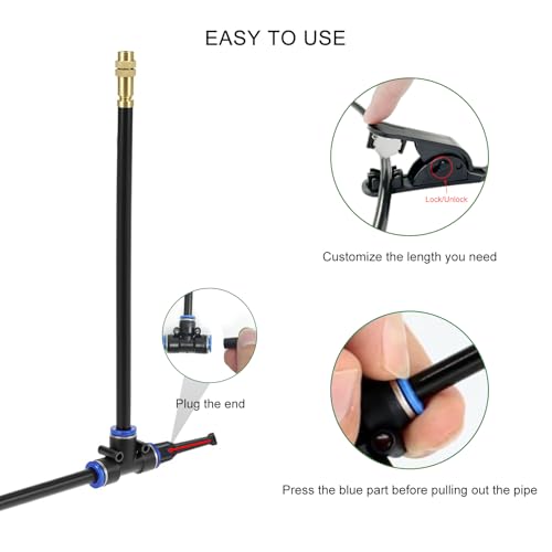 40 FT Drip Irrigation System 5/16 Inch Tubing with 13 Nozzles, Automatic Watering Misting System, Adjutable Sprinkler for Garden, Lawn, Plants, and Raised Bed - size: 40FT