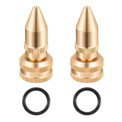 Feekoon 2 Pack Brass Adjustable Nozzle Replacement Compatible with Roundup 181331, All Brass Screw on Cone Nozzle Repair Kit having Gaskets Compatible with Scotts, Roundup, Smith Lawn, Garden Sprayer