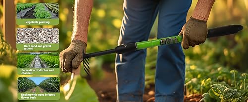 Small Garden Rake, 27-39" Telescopic Hand Cultivator - size: 39-IN