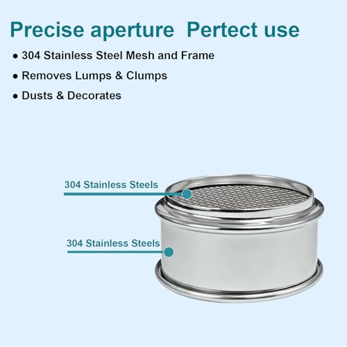 2.36" (6cm) Full 304 Stainless Steel Mini Lab Sieve, 14 Mesh(1.43mm) Sifter - size: 14 Mesh(1.43mm)/Ф2.4in(6CM)