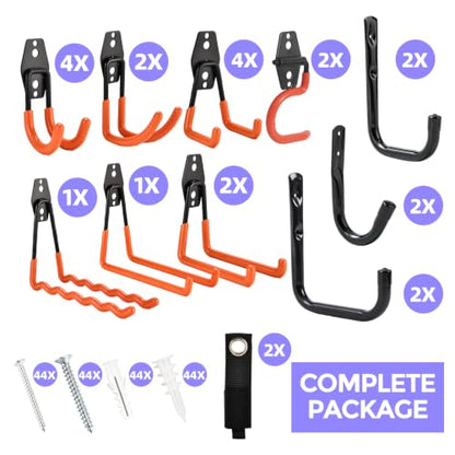 Steel Ladder Hooks 24PK Heavy Duty Anti-Slip, Wall Mount for Tools 2026 New - color: 2026 New Combo-24PC