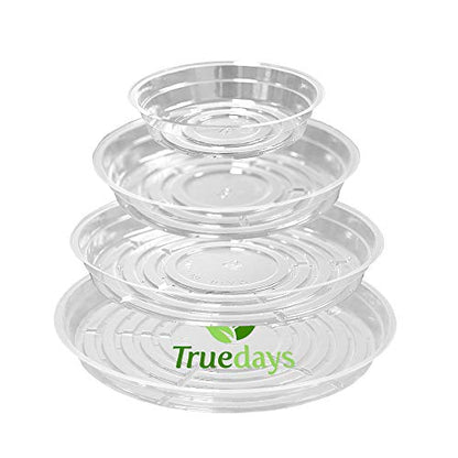 TRUEDAYS 20 Pack Plant Saucers (6 inch / 8inch / 10inch / 12inch) Clear Plant Saucers Flower Pot Tray Excellent for Indoor & Outdoor Plants - size: 6,8,10,12Inch