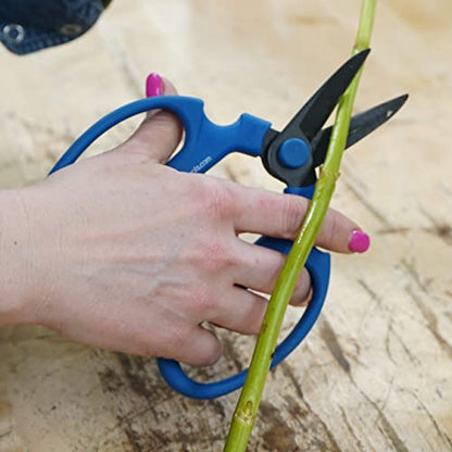Flower Scissors With Black Carbon Steel Blades 7.0 Inch, Delphinium (Blue) - style: 7.0 Inch Blue