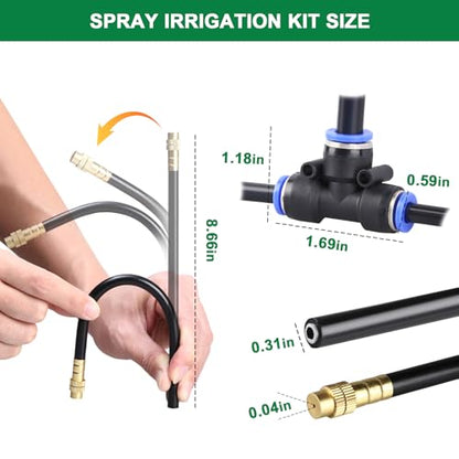 Drip Irrigation System, 2026-Upgrade 50Ft 1/4" Garden Watering System with 12 Pcs 360° Adjustable Copper Nozzles, DIY Kit for Garden, Lawn, Greenhouse, Raised Beds & Outdoor Plants - size: 50FT/12pcs