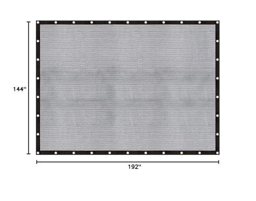 Cool Area 60-70% Mesh Tarp Shade Screen with Grommets, 12x16ft, Black - size: 1 2'X1 6'