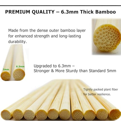 100Pcs 3ft/36in Bamboo Plant Stakes, Garden Stakes, Bamboo Stakes for Tomato, Beans, Potted Plants, Smores Sticks for Fire Pit, Natural Support for Gardening, BBQ, Camping, Home Cooking - size: 36in - Bamboo