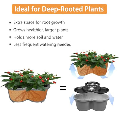 VECELO 7 Tier Vertical Garden Planter, Self Watering Stackable Planters with Wheels for Strawberries, Herbs, Flowers, Vegetables, Dark Gray - color: Dark Gray, size: 7 Tier