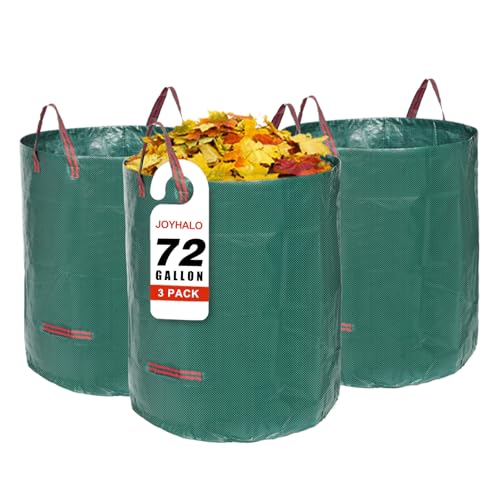 72 Gallon 3 Pack Reusable Yard Waste Bags for Lawn & Garden - color: Green-72 Gallons