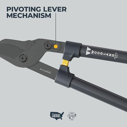 Woodland Tools Heavy Duty Lopper – 28 Inch Lever-Action Branch Cutter with Bypass Blade and Non Slip Grip – Manual Tree Limb Cutter for Thick Branches and Tough Yard Work - style: Heavy Duty Lopper