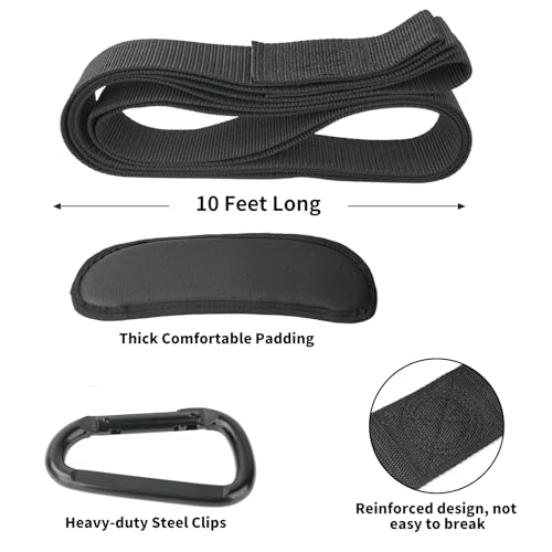 10.2 ft Heavy-Duty Leaf Tarp Pulling Strap with Padded Shoulder Support