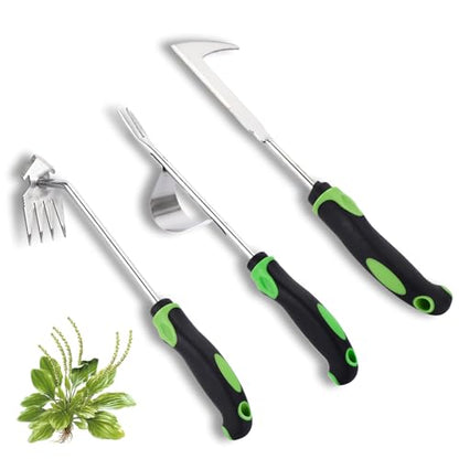 Weed Puller Tool 3pcs, 2026 New Portable Weeder Tool, Weeding Tool with Stainless Steel, Garden Tools for Plant & Weeding, Crack Weeder Tool, Weed Remover Tool for Farm & Backyard