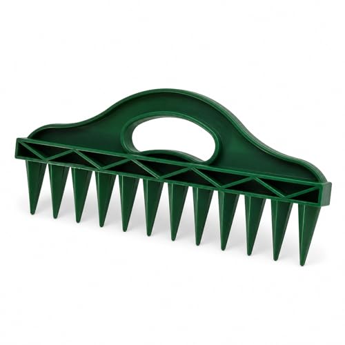 The Row SeederHandheld Garden Tool, 12-Hole Seed Spacer for Precise Planting, Dibbler Gardening Tool for Vegetables Flowers Herbs, Bulb Planter & Soil Aerator (Green)