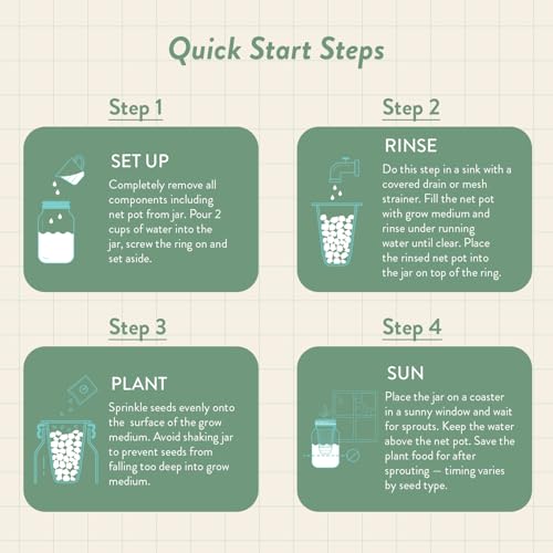 Modern Sprout Mason Garden Jar - Self-Watering Hydroponics Growing Kit-3Pk - color: Basil + Lavender + Sunflower