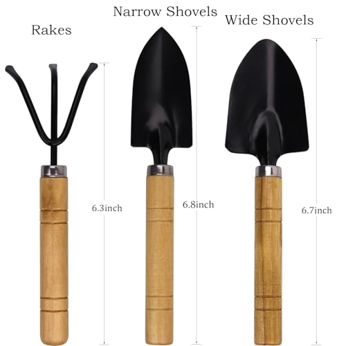Kids Gardening Tools Set, 3-Piece Shovel Trowel Rake Kit