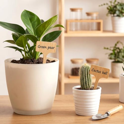20 Pcs Plant Labels 7" Bamboo Long T-Type Garden Markers