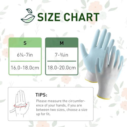 HANDLANDY 2/3/6 Pairs Womens Gardening Gloves, Garden Gloves for Women - color: Blue & Yellow (2 Pairs), size: Small