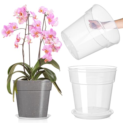 Baderke 3 Pack Clear Nursery Pot,11.65 Inches - size: 11.65 Inches