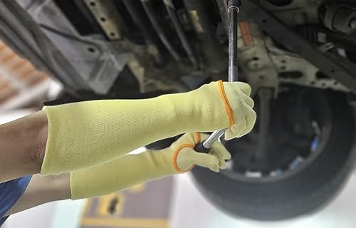 G & F PRODUCTS 100% Kevlar fiber by DuPont Cut Resistant Knit Sleeve, Sold by 6-piece pack - color: Cut Level 3 With Thumslot 12 Inch