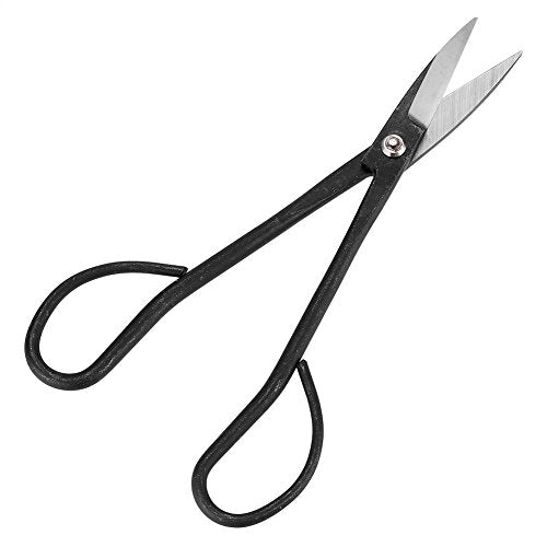 Bonsai Scissor,Stainless Steel Garden Bonsai Scissors Shear Root Branch Trimming Pruning Tools For Dense Foliage, Long Micro-Tip Blades 190mm (Black)