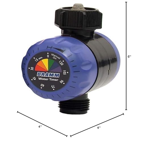 Dramm ColorStorm Premium Water Hose Timer, Mechanical, Turns Water Off Automatically, Up to 120 Minutes of Run Time, Compact for Lawn, Drip, Soaker Hose and Garden, Blue - color: Blue