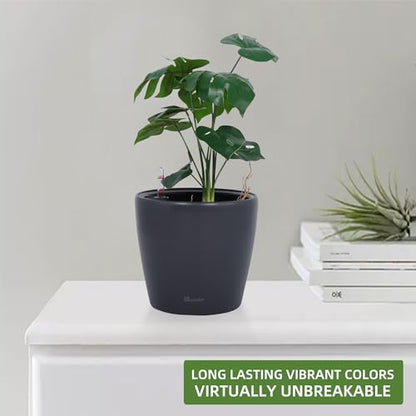 Dexceder 9x8 Self Watering Planter (Slate Gray Matte) - color: Slate Gray, size: 9x8