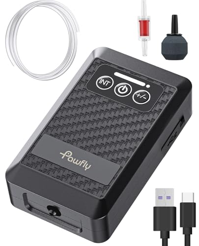 Pawfly Ultra Quiet Live Bait Aerator USB Rechargeable Battery Air Pump for 5-100 Gallon Bait Bucket Portable Battery Powered Oxygen Pump for Outdoor Fishing Power Outage and Fish Transportation - size: 5 to 20 Gal（1.5 W）, style: Basic