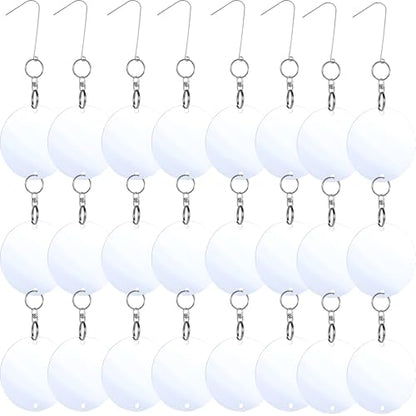 Reflective Bird Scare Discs,Anti-Birds Collision,24 Set Double-Sided Reflectors Scare Devices,Keep Pigeon and Migrant Bird Away,Suitable for Garden, Porch,Floor-to-Ceiling Windows - size: 24 count