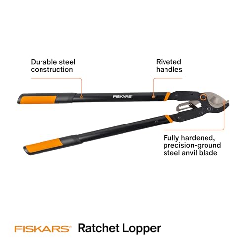Fiskars 32" Ratchet Drive Garden Anvil Loppers, 2" Cut Capacity - style: 32" Ratchet Anvil