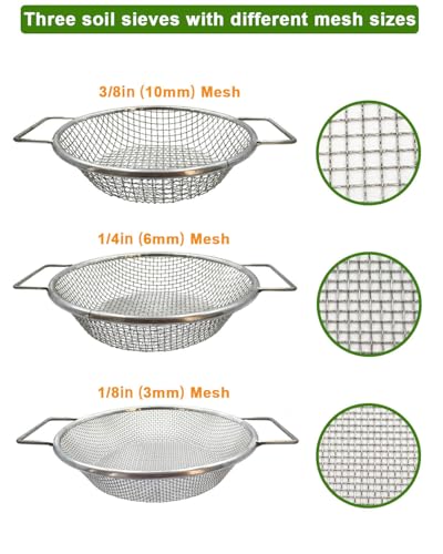 Soil Sifter for Gardening - Dirt Sifter for Rocks, Garden Compost Sifter - color: Silver