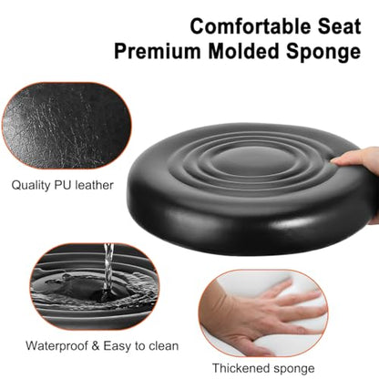 FLOLXNB Rolling Stool Low Roller Seat PU Leather, Rolling Chair Height Adjustable, Garage Stool with Wheels for Manicure Mechanic Home Office Garage Shop (Style 3) - style: Style 3