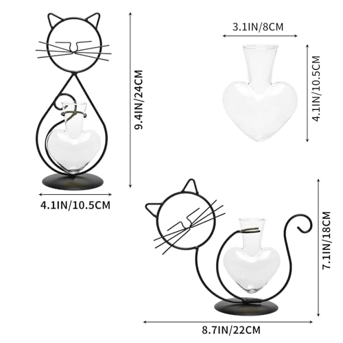 Plant Terrarium Propagation Station Gifts for Women Cat Lover - color: Transparent-09