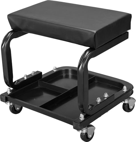 BIG RED Rolling Mechanic Stool - color: Black