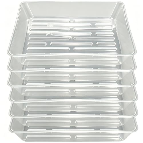 6 Pack 10 Inch Square Plant Saucer Heavy Duty, Plastic Drip Tray for Garden Pots & Planters, Clear - color: Clear, size: 10" - 6 Pack