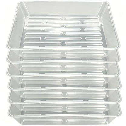 6 Pack 6 Inch Square Plant Saucer Heavy Duty, Plastic Drip Tray for Windowsill & Flower Pots, Clear - color: Clear, size: 6" - 6 Pack