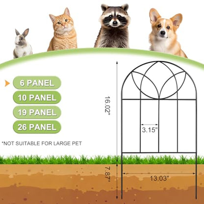 Small Garden Fence 24in(H) x6ft(L), Decorative Fencing 6 Pack - size: 6 Panel