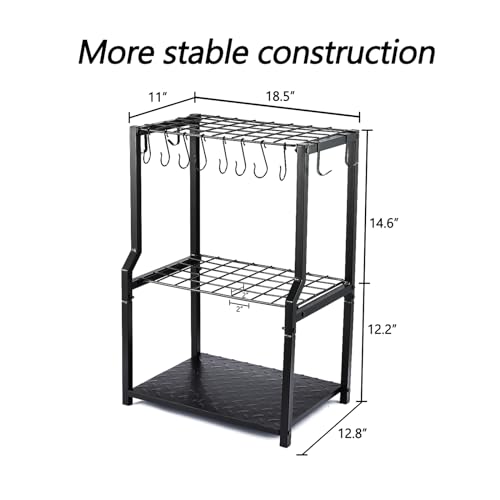 YueTong Garden Tool Organizer Heavy Duty,Yard Tool Tower Rack,Garage Storage Organization for Long Handle Tools,Rake,Brooms,Extra Hooks for Small Shovel,Shear.All Metal,Free Standing. - style: Classic