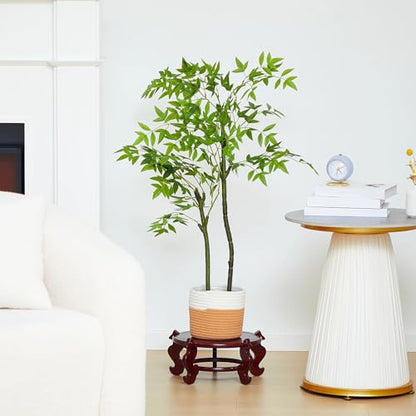 Geetery 2 Pcs 4–12 in Oriental Wooden Plant Stand Indoor Vase Stand, 12 in - size: 12 in