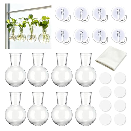 8 Pack Window Propagation Stations, Plastic Plant Terrarium Vases - size: 8 Pcs