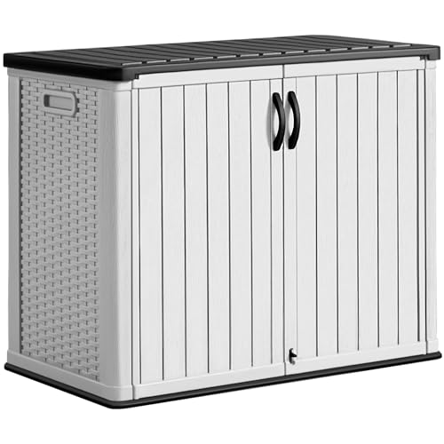 Greesum 26 CUFT Outdoor Storage Cabinet with 2 Lockable Doors, White - color: White Classic, size: 26 CUFT / Classic