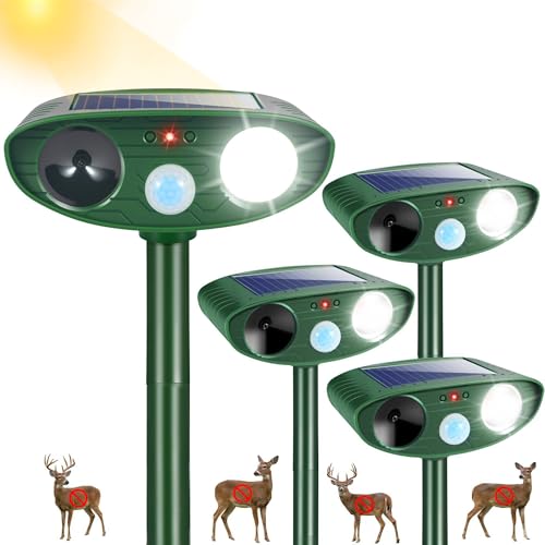 Sonic Fortress Pro Deer Repellent Devices,Solar Ultrasonic Animal Repellent