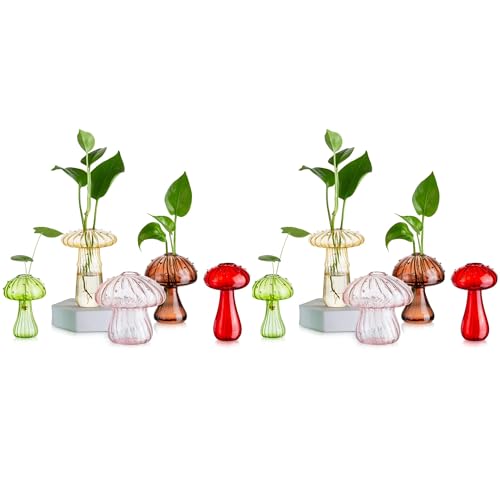 Glasseam Mushroom Plant Propagation Station: 10 Pcs Glass Mini Terrarium - color: Colorful, size: 10