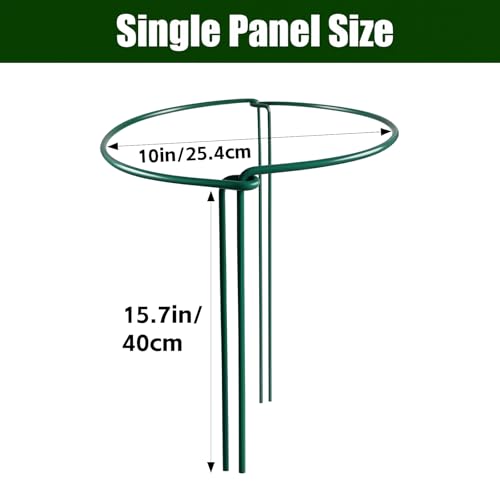 Thealyn 10 Pack Plant Support Stakes, 10" x 16" Peony Cages and Supports - size: 10Pack 10"x16"