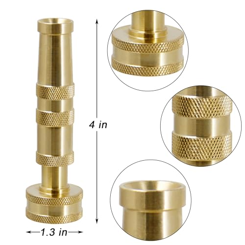 Triumpeek Solid Brass Hose Nozzle, 4 Pack 4"L - color: 4 Packs - Brass