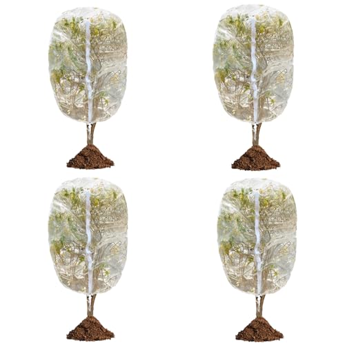 4 Pack Bird Netting Bags for Garden Protection, 3.3 x 4.6 FT Insect Barrier Mesh Covers with Zipper Drawstring, Fruit Tree Netting for Blueberry Bushes Tomatoes Vegetables and Outdoor Plants - size: 4PCS 3.3×4.6FT
