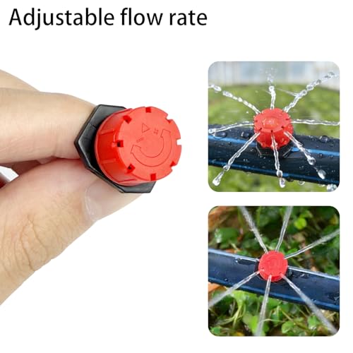 100Pcs Drip Irrigation Emitters,Adjustable Irrigation Drippers Sprinklers - color: Red-100pcs