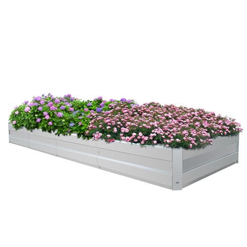Galvanized Raised Garden Bed Kit, 10.9x3x1FT Metal Raised Garden Beds for Vegetables - size: 10.9*3*1FT