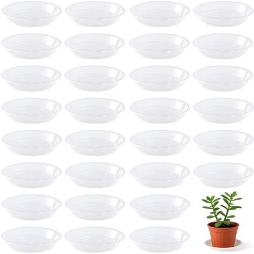 30 Pack Plant Saucer 6 Inches Plastic Drip Trays to Catch Water, Clear - color: Clear, size: 6 inch